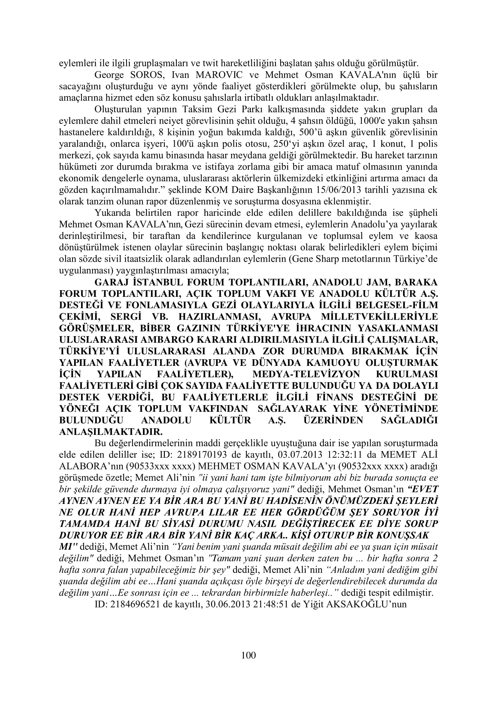 İşte 16 ay sonra hazırlanan Gezi Parkı-Kavala iddianamesinin tam metni