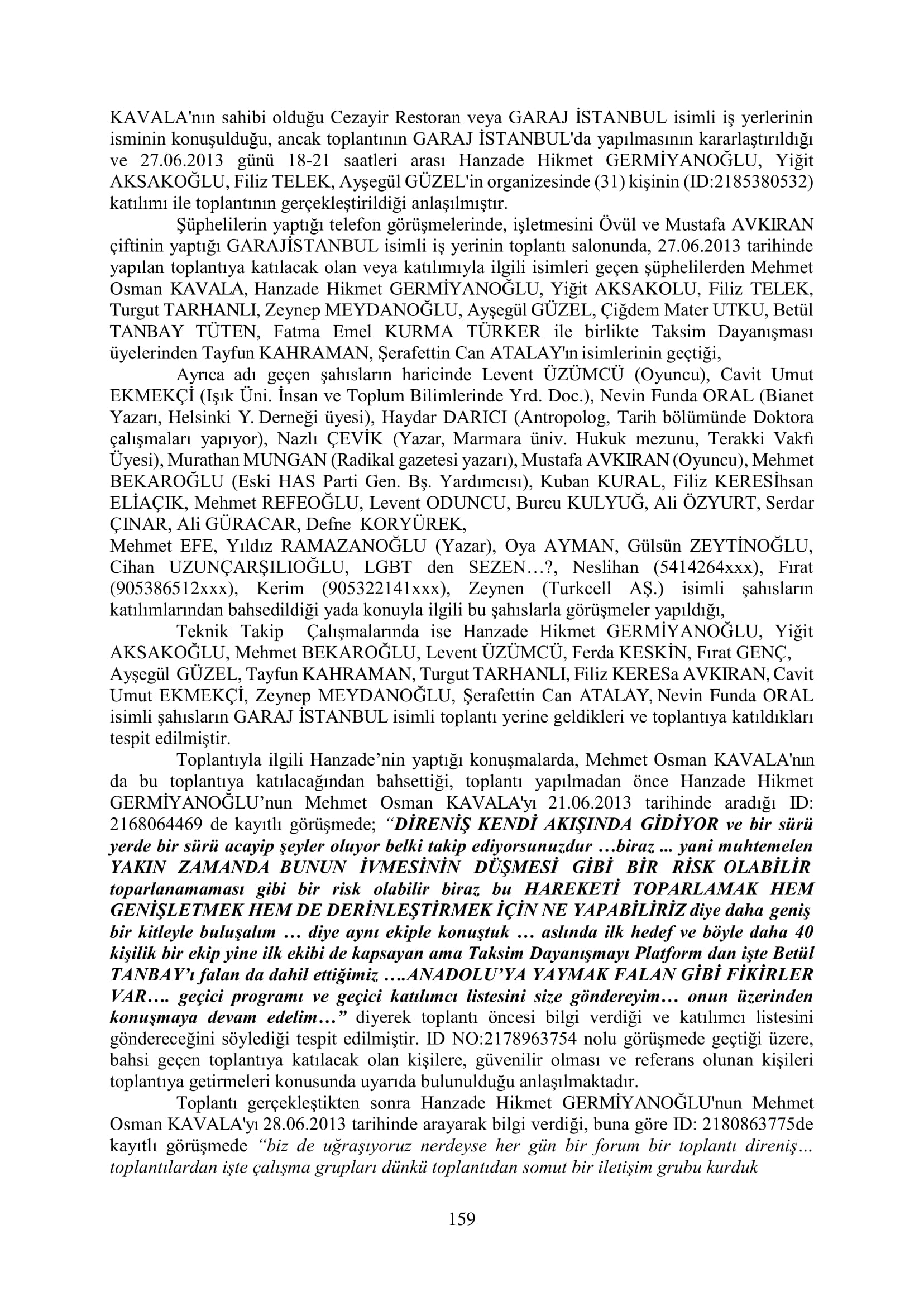 İşte 16 ay sonra hazırlanan Gezi Parkı-Kavala iddianamesinin tam metni