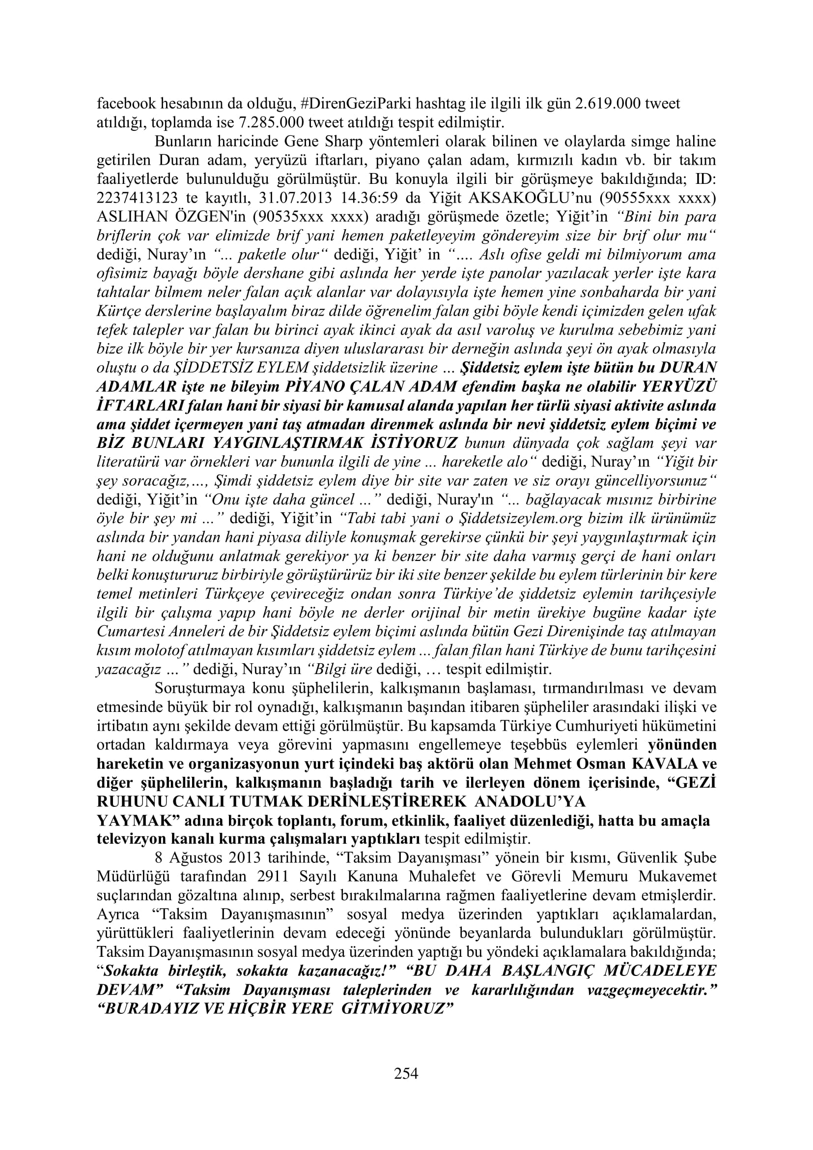 İşte 16 ay sonra hazırlanan Gezi Parkı-Kavala iddianamesinin tam metni