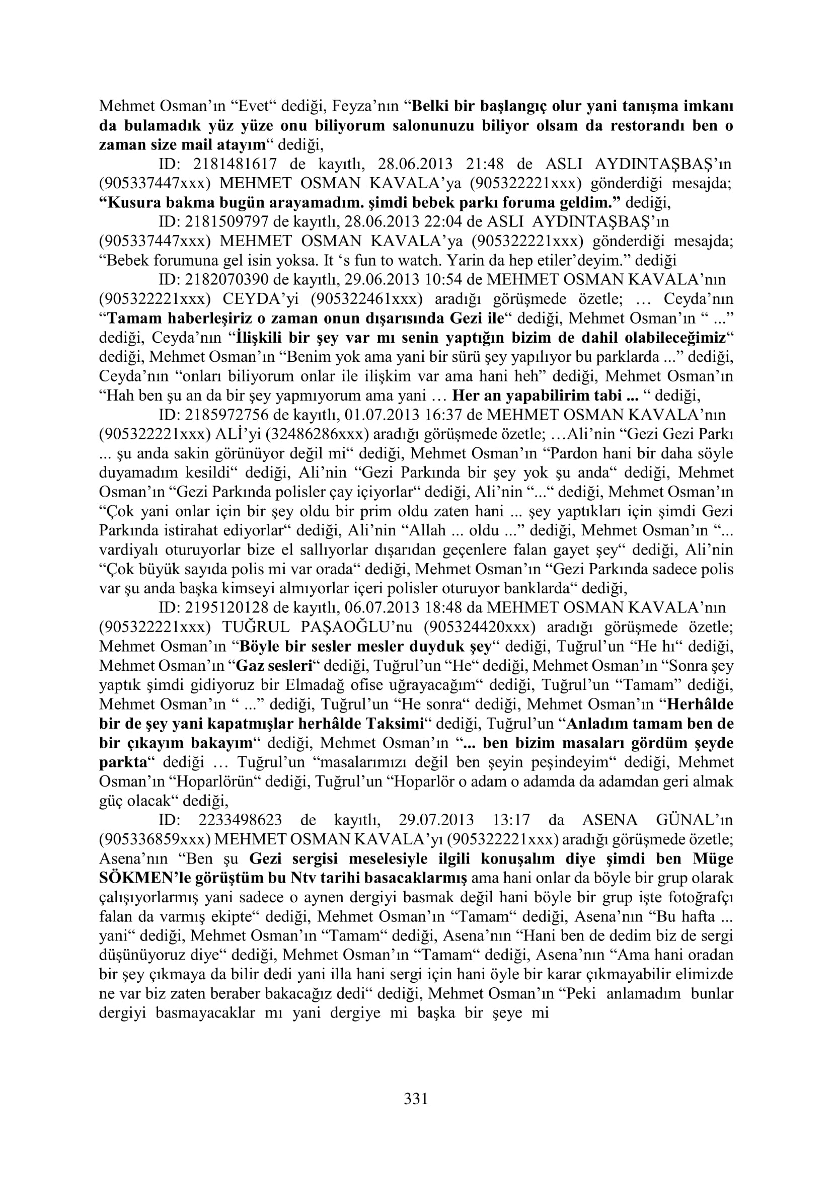 İşte 16 ay sonra hazırlanan Gezi Parkı-Kavala iddianamesinin tam metni