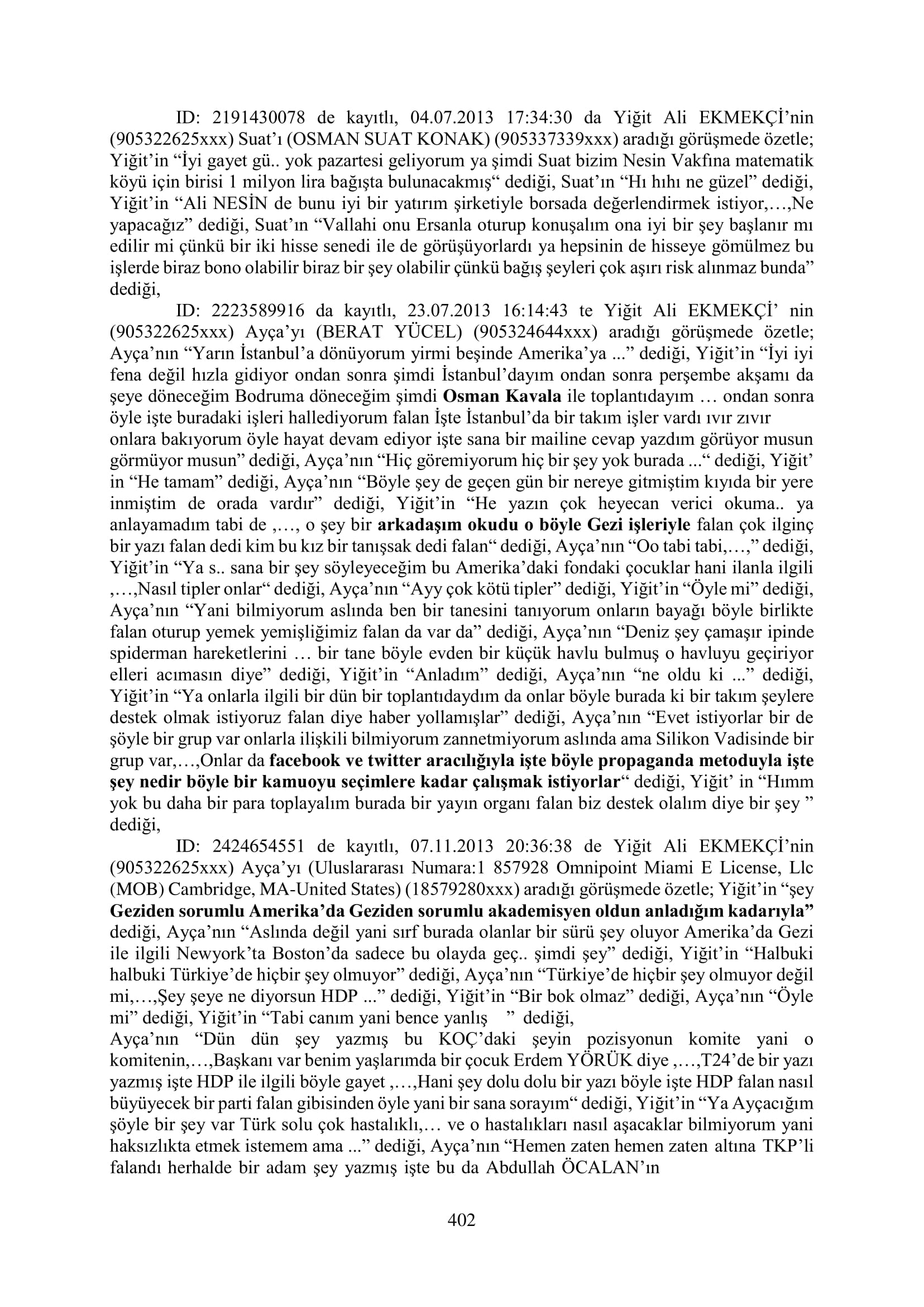 İşte 16 ay sonra hazırlanan Gezi Parkı-Kavala iddianamesinin tam metni