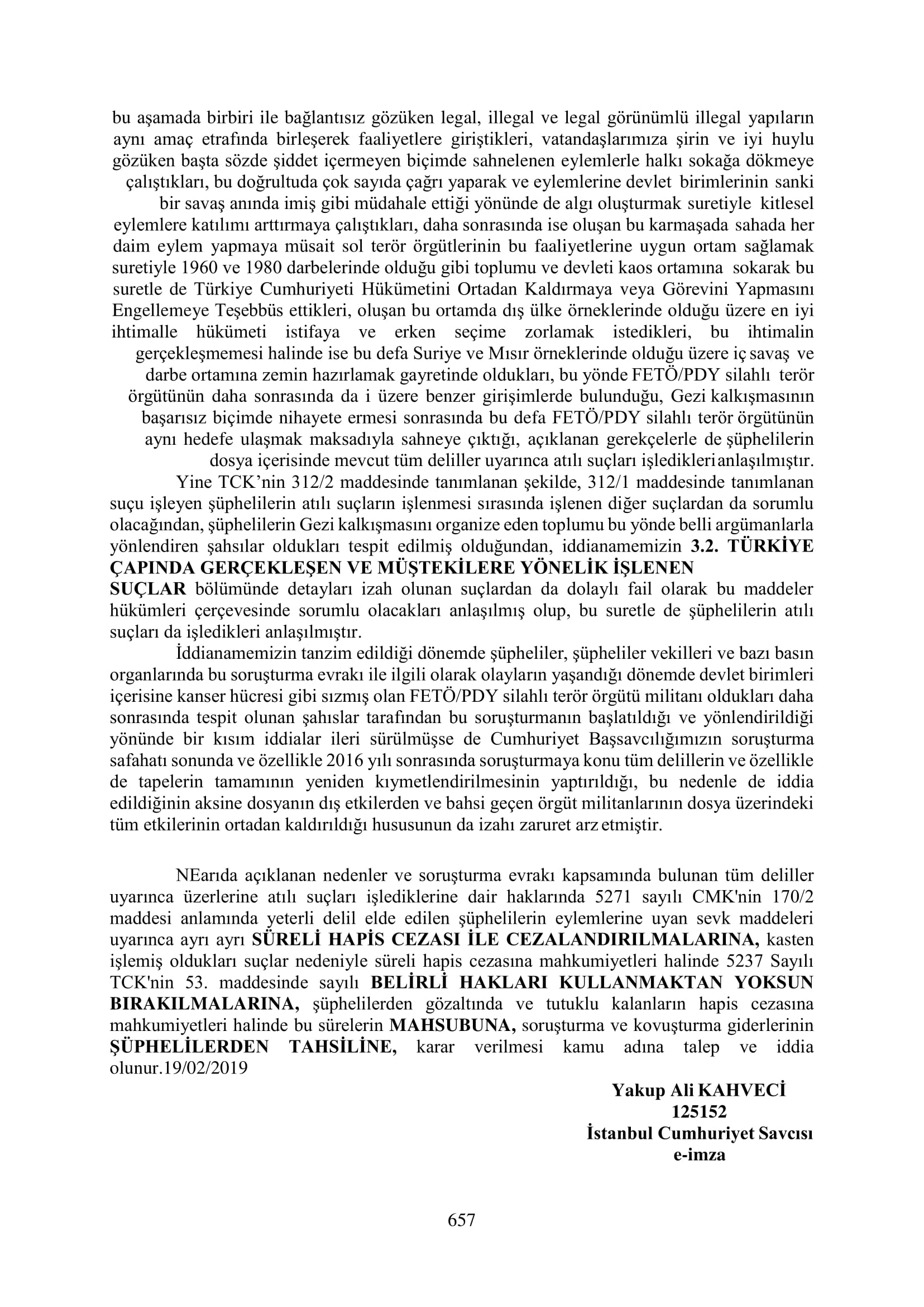 İşte 16 ay sonra hazırlanan Gezi Parkı-Kavala iddianamesinin tam metni