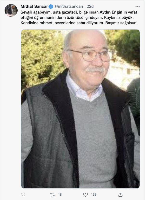 Aydın Engin’in ardından: Mücadeleciliği ve hep dik duruşuyla hatırlayacağız...