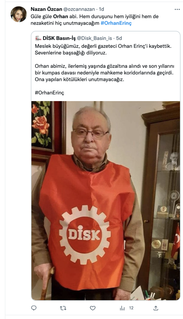Orhan Erinç’in ardından: “Duruşunu, iyiliğini ve nezaketini unutmayacağız”