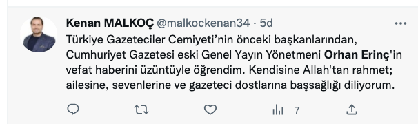 Orhan Erinç’in ardından: “Duruşunu, iyiliğini ve nezaketini unutmayacağız”