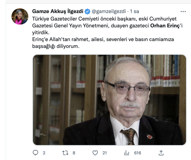 Orhan Erinç’in ardından: “Duruşunu, iyiliğini ve nezaketini unutmayacağız”