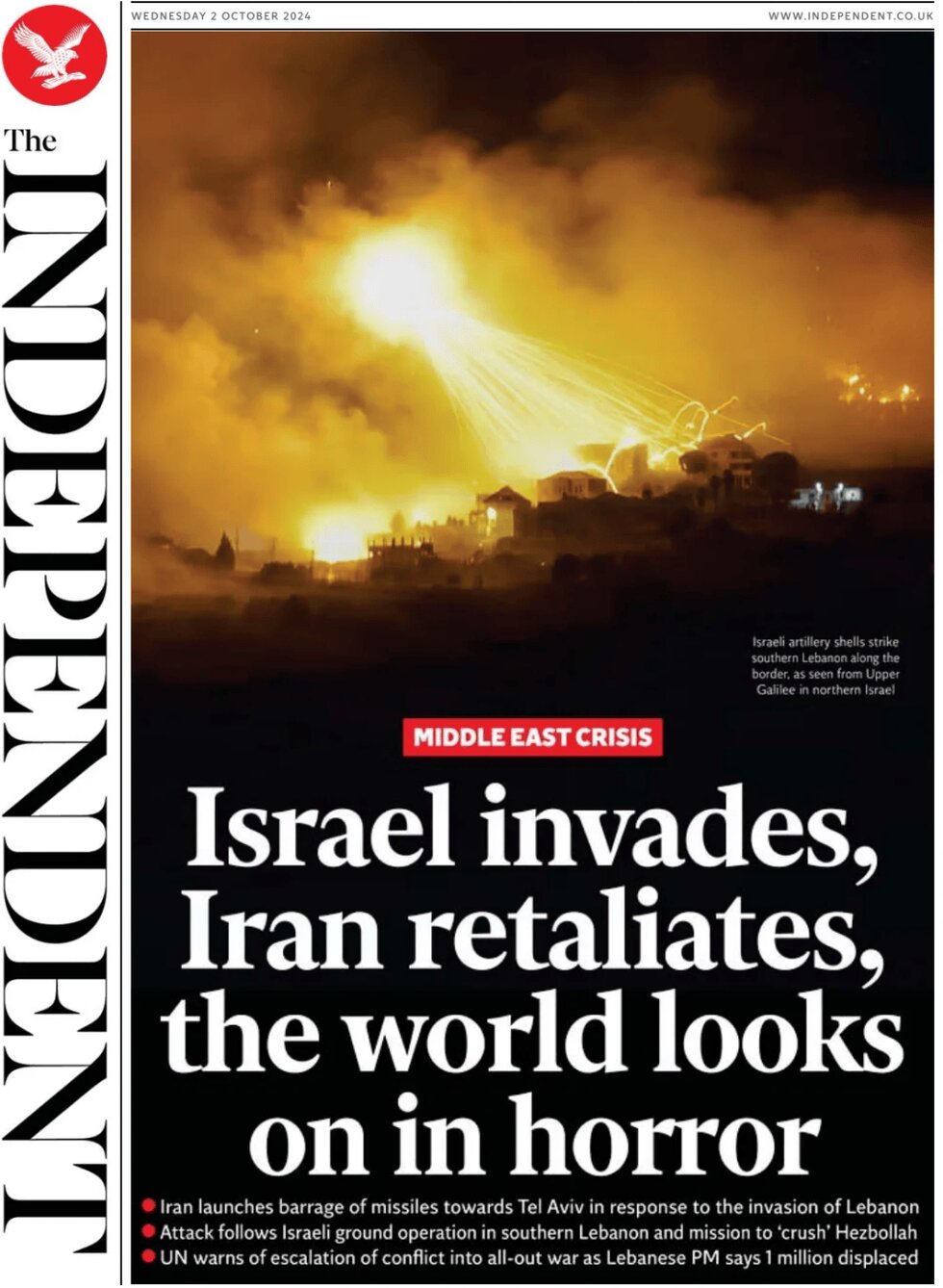 The Independent (Britanya) | İsrail işgal ediyor, İran misilleme yapıyor, dünya dehşet içinde izliyor