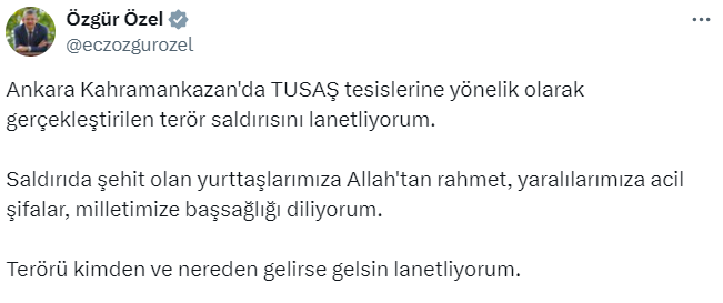 Cumhuriyet Halk Partisi Genel Başkanı Özgür Özel