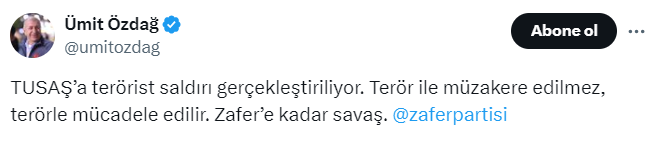 Zafer Partisi Genel Başkanı Ümit Özdağ