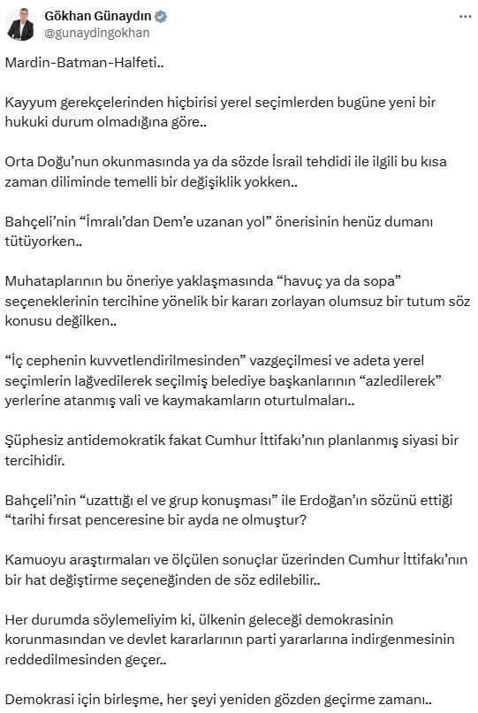 TBMM CHP Grup Başkanvekili Gökhan Günaydın