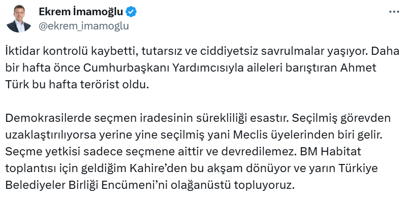 İstanbul Büyükşehir Belediye Başkanı Ekrem İmamoğlu