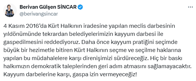 Kayapınar Belediyesi Eş Başkanı Berivan Gülşen Sincar