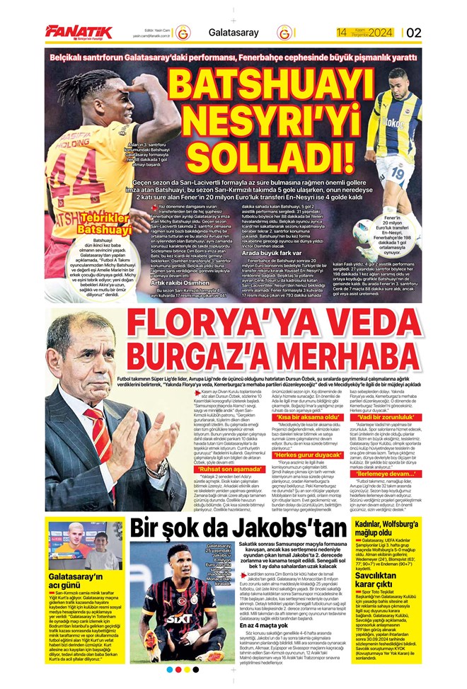 Günün spor manşetleri
