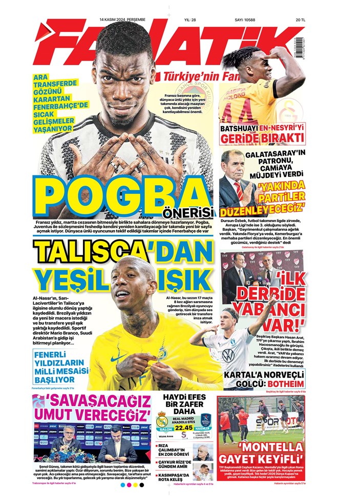 Günün spor manşetleri