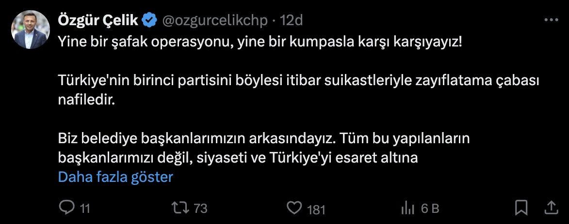 CHP İstanbul İl Başkanı Özgür Çelik