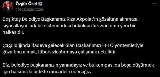 Cumhuriyet Halk Partisi Genel Başkanı Özgür Özel