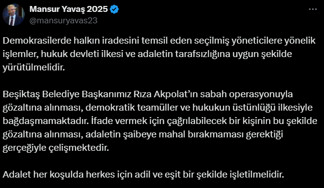 Ankara Büyükşehir Belediye Başkanı Mansur Yavaş