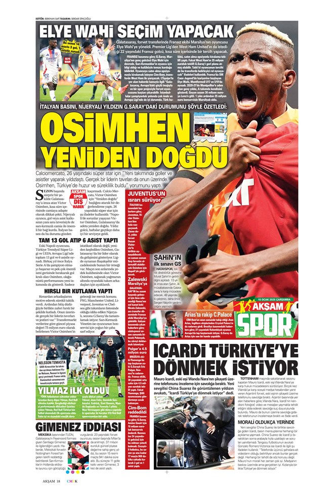 Günün spor manşetleri