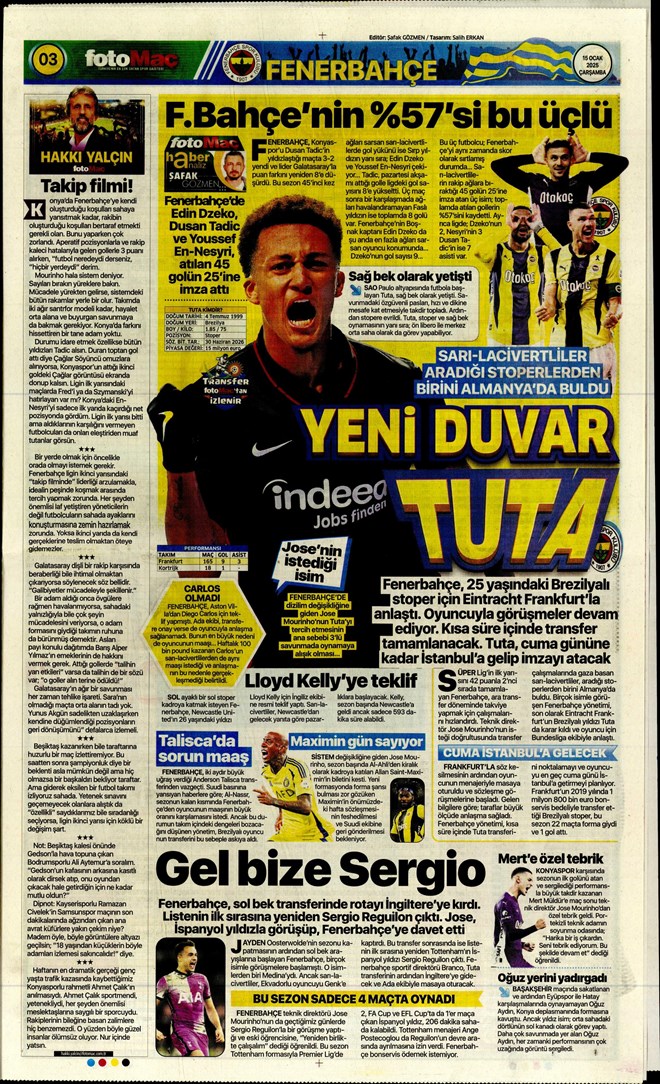 Günün spor manşetleri