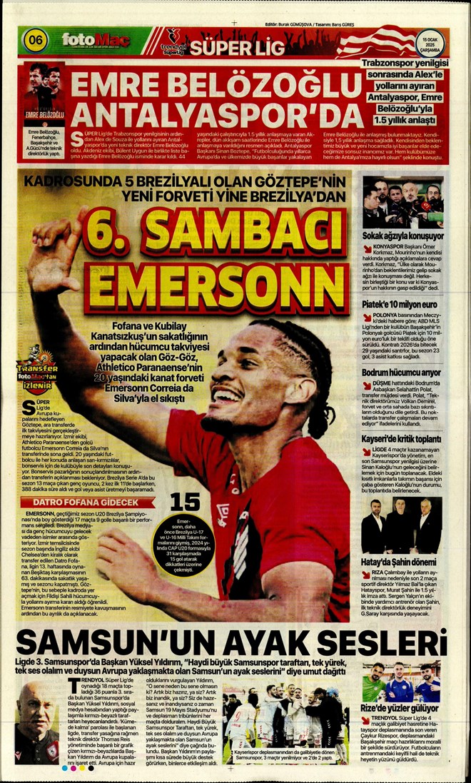 Günün spor manşetleri