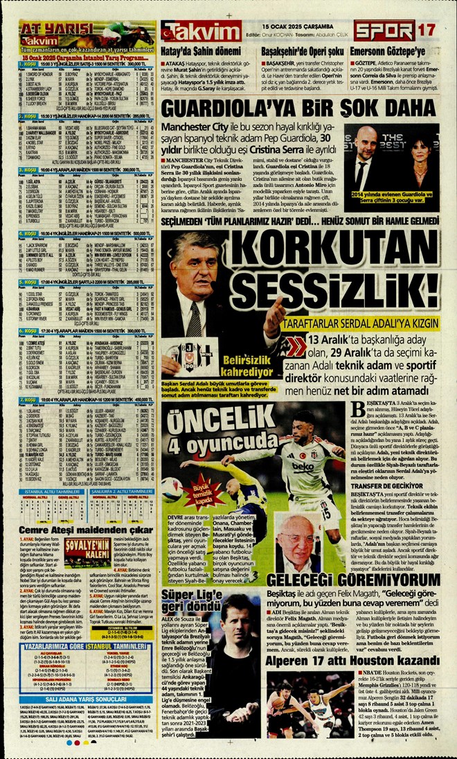 Günün spor manşetleri