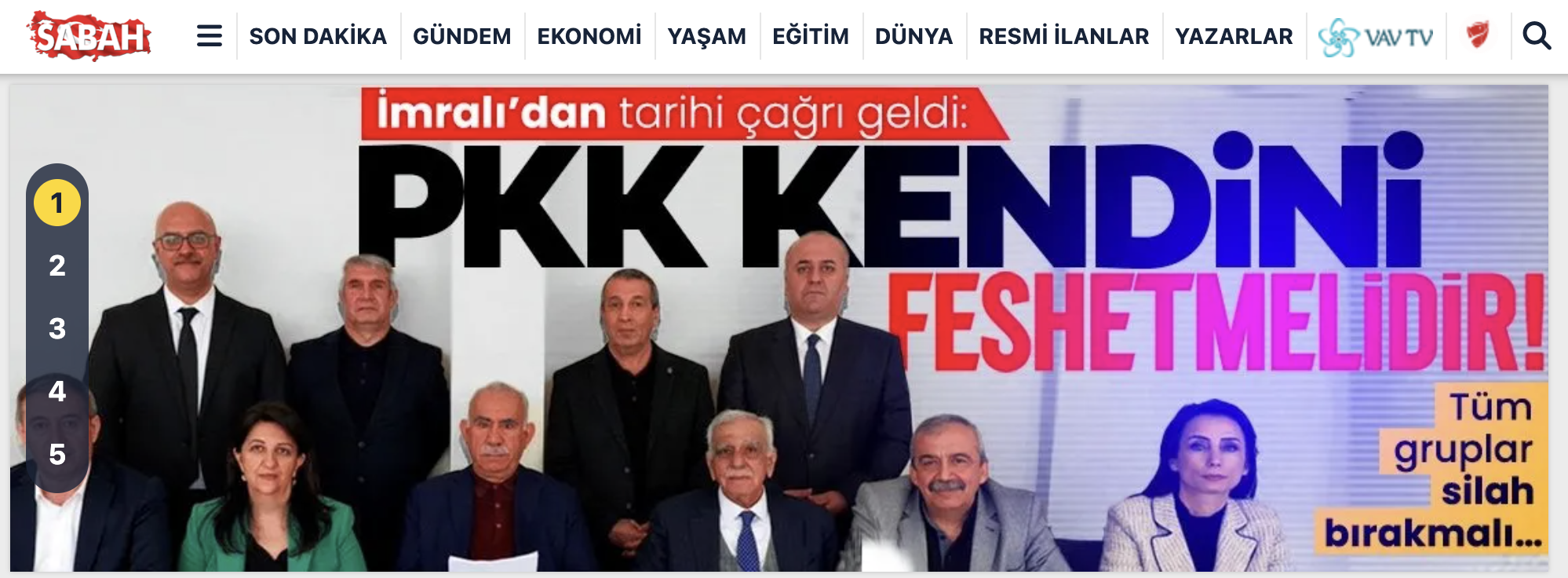 Sabah | PKK'dan tarihî çağrı geldi: PKK kendini feshetmelidir!