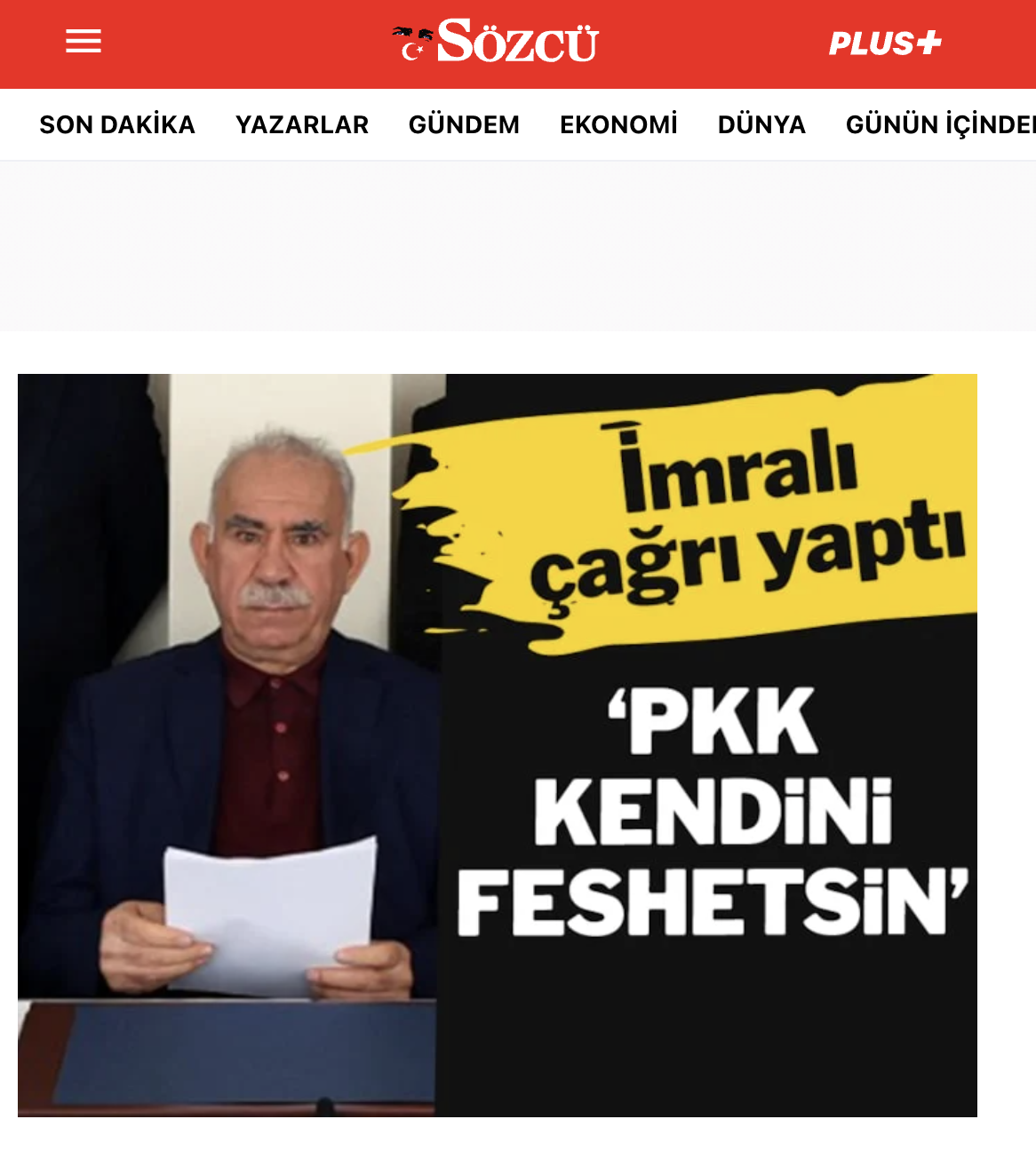 Sözcü | İmralı çağrı yaptı: PKK kendini feshetsin