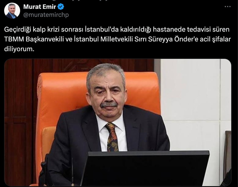 Sırrı Süreyya Önder, hastaneye kaldırıldı, siyasilerden ve gazetecilerden geçmiş olsun dilekleri