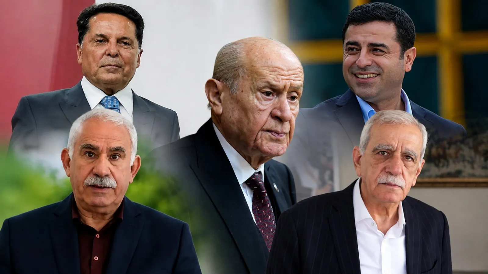 Devlet Bahçeli, Abdullah Öcalan, Selahattin Demirtaş, Ahmet Türk ve Ahmet Özer