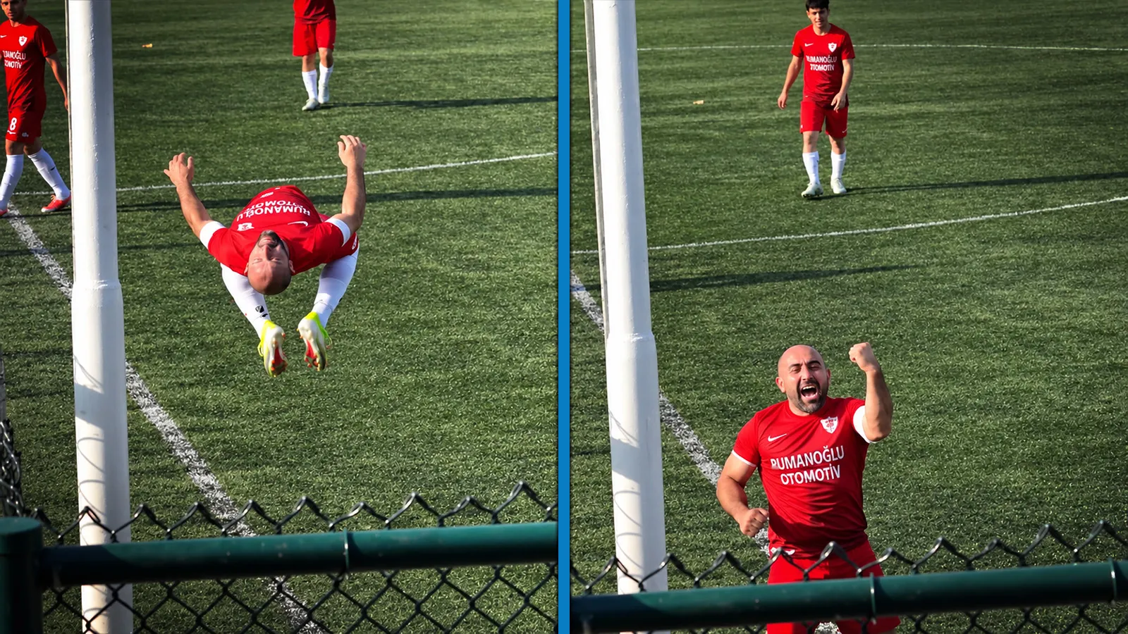 Kaleciyi frikikle, izleyenleri taklayla avladı